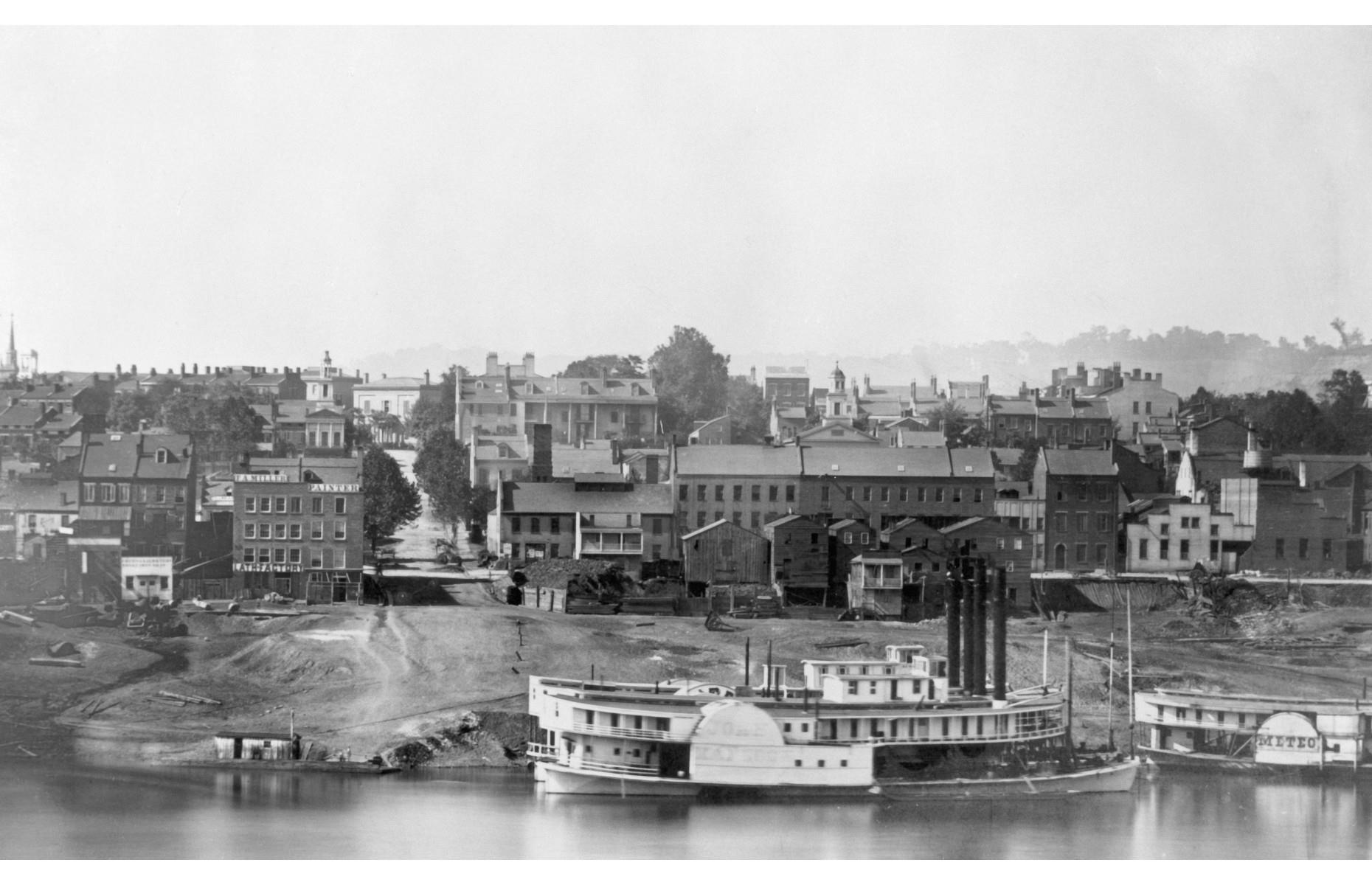 1848: Steamboat on the Cincinnati waterfront
